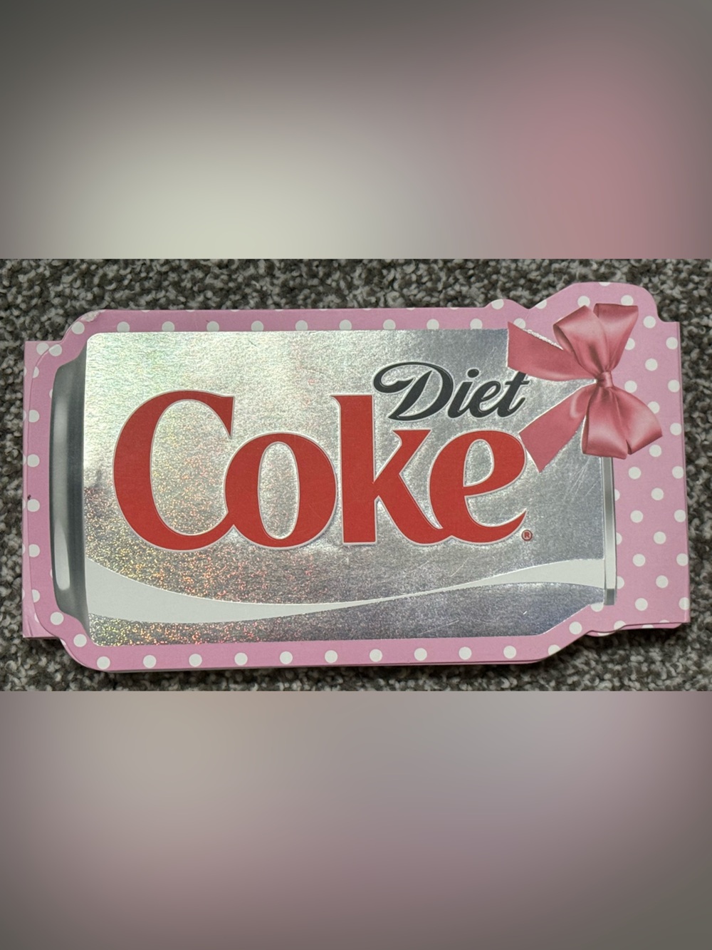 Diet Coke Note Pad With Magnetic Close Cover -Pink White Polka Dot Pages - New
